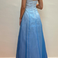 Charming A Line Strapless Beaded Chiffon Satin Prom Dress Evening Dress SH2055