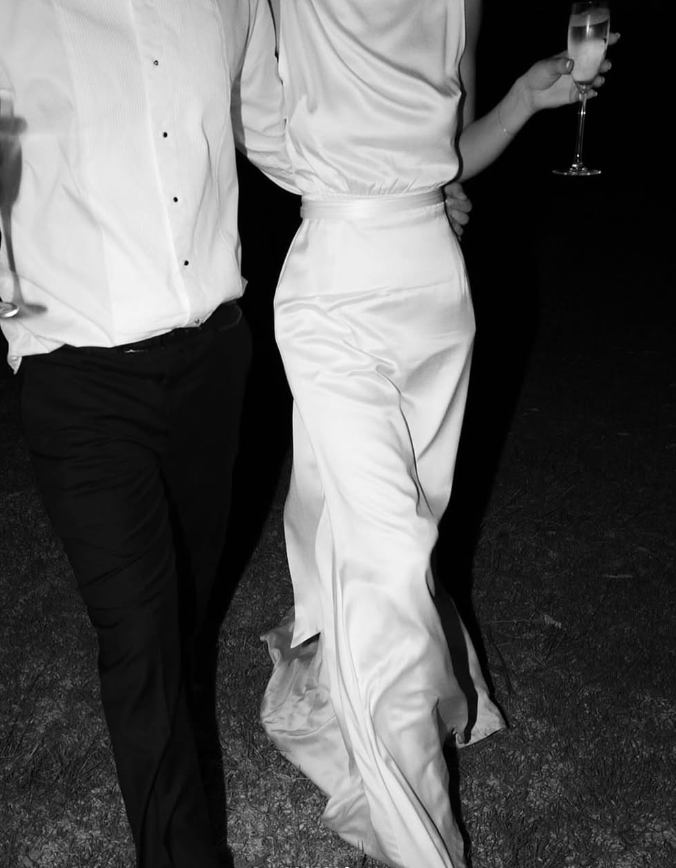 Backless Simple A Line White Satin Long Sweep Wedding Dress SH5216
