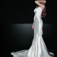 Elegant Mermaid Sweetheart Neck White Lace Satin Long Prom Dress Wedding Dress SH4967