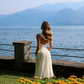 Backless Ivory A Line Halter Chiffon Tea Length Prom Dress Outfits SH5472