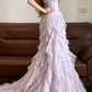 Baby Blue Mermaid Exquisite Beaded Layered Chiffon Lace Graduation Prom Dress Wedding Guest Dress SH5430