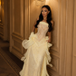 Pretty Yellow A Line Strapless Lace Chiffon Prom Dress Evening Dress SH6433