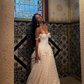 Vintage Ball Gown Off the Shoulder Satin Lace Prom Dress Wedding Dress SH4479