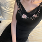 Vintage Black Mermaid Embroidery Satin Prom Dress Evening Dress Date Dress SH5600