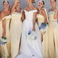 Tie Shoulder Butter Satin Bridesmaid Dress with Slit SH6558