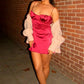 Trendy Sheath Spaghetti Straps Burgundy Satin Short Homecoming Dress SH7917