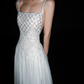 Shiny Exquisite Beaded Sequin A Line Straps White Chiffon Long Wedding Dress SH6628
