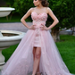 Beautiful Pink Sweetheart Tulle Prom Dress Long Party Dress With Applique SH701