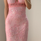 Vintage Sheath V Neck Beaded Pink Chiffon Long Prom Dress Evening Dress SH3342