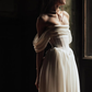 Gentle Ivory A Line Off the Shoulder Corset Lace Chiffon Prom Dress Wedding Dress SH6683
