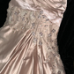 Gorgeous Mermaid Sweetheart Neck Beaded Pleated Champagne Satin Long Prom Dress Party Dress SH3048
