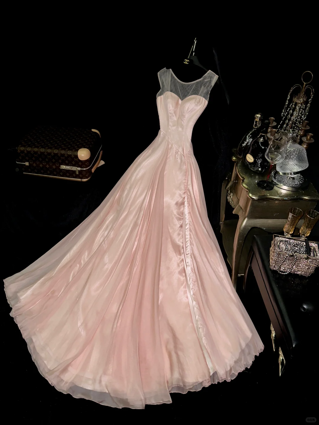 Gentle Pink A Line Sweetheart Neck Tulle Satin Prom Dress Party Evening Dress SH5992