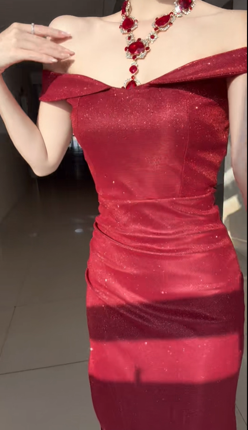 Charming Mermaid Off the Shoulder Sequin Satin Graduation Ball Gown 18th Birthday Dress SH4984