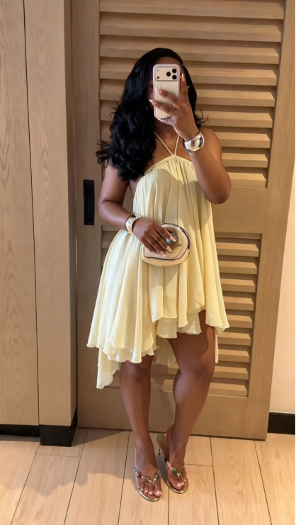 Blue A Line Halter Flowy Chiffon Short Homecoming Dress Outfits SH5742