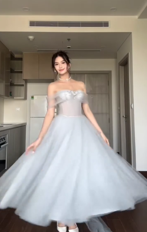 Grey A Line Off the Shoulder Rhinestone Tulle Prom Dress Wedding Guest Dress SH4745