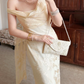 Gentle Mermaid Print Flower Light Champagne Chiffon Long Prom Dress Evening Dress SH6050