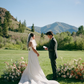 Simple Ball Gown Sweetheart Neck White Organza Slit Wedding Dress SH6986