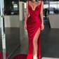 Sexy Red Mermaid Highslit Long Prom Dress SH636