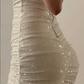 Beautiful Sheath Off the Shoulder White Sequin Short Prom Dress Homecoming Dress Outfits SH6855