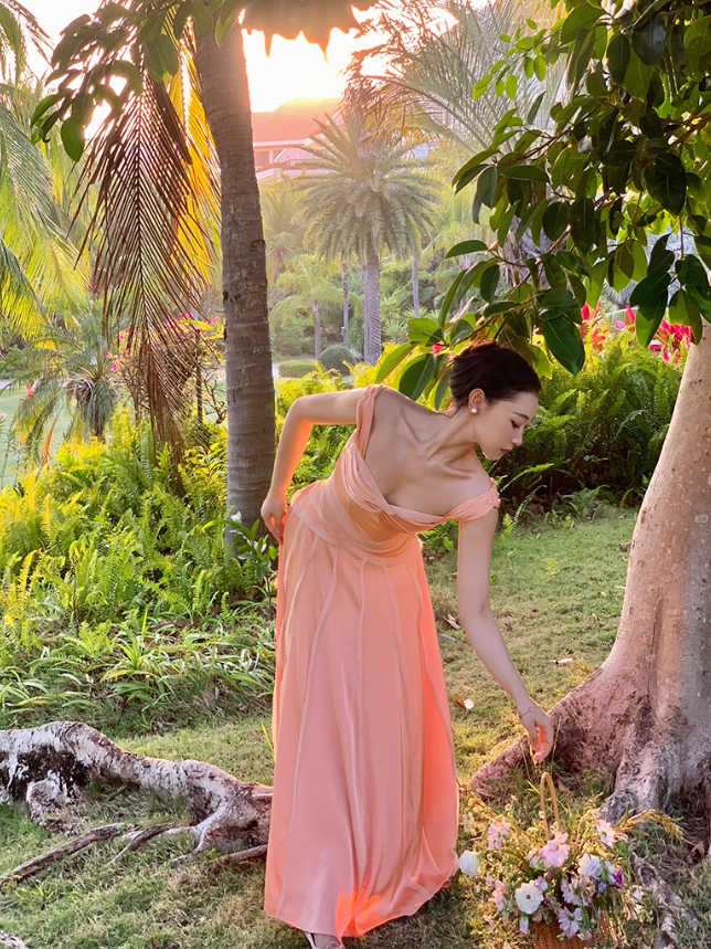 Simple A Line Spaghetti Strap Satin Long Prom Dress Evening Dress Formal Gown SH4045