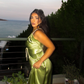Sexy A Line V Neck Beaded Green Satin Open Back Long Party Dress Evening Dress SH2830