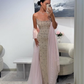 Pink Sheath Strapless Exquisite Rhinestone Tulle Long Prom Dress Evening Dress SH4630