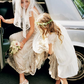 Romantic Shiny Mermaid V Neck Luxurious Beaded Ivory Chiffon Long Sweep Wedding Dress SH5465