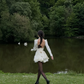 Apricot Backless A Line Long Sleeve Satin Homecoming Dress Cocktail Dress Outfits SH3914