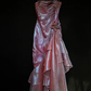 Spaghetti Straps Purple Mermaid Vintage Ruffled Prom Dress SH1395