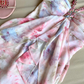 Pink Print Floral A Line Halter Beaded Chiffon Short Prom Dress Homecoming Dress SH5837