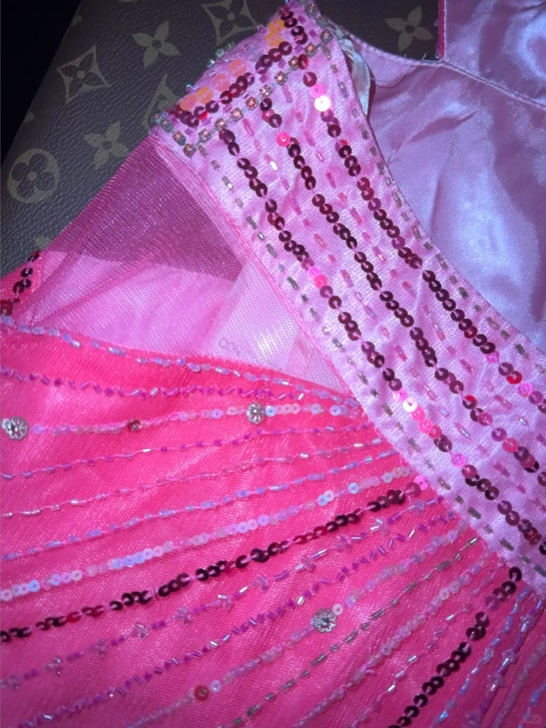 Vintage Pink Ombre Mermaid Halter Beaded Satin Tulle Prom Dress Party Evening Dress SH5895