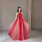 Elegant A Line Halter Pink Ombre Chiffon Long Prom Dress Evening Dress SH7701