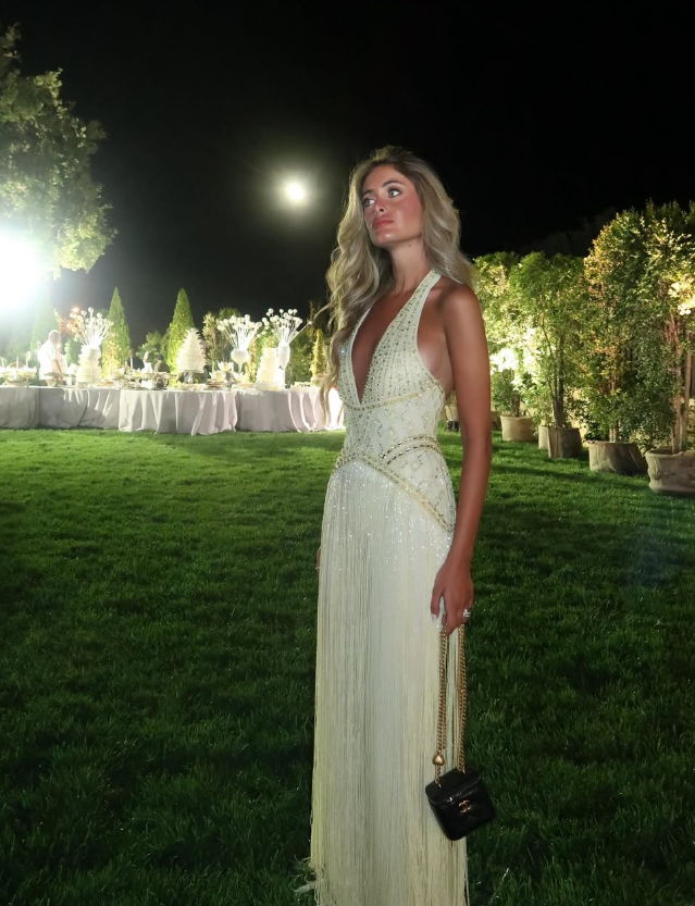 Light Yellow Tassel Exquisite Beaded A Line V Neck Backless Long Prom Dress SH5357