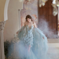 Dreamy Blue Mermaid Sweetheart Neck Feather Tulle Prom Dress Party Dress SH4079