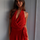Sexy A Line Halter Red Chiffon Short Homecoming Dress Birthday Dress SH1995