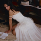 Cute A Line Off the Shoulder Ivory Chiffon Ruffle Prom Dress Graduation Prom Dress SH2583