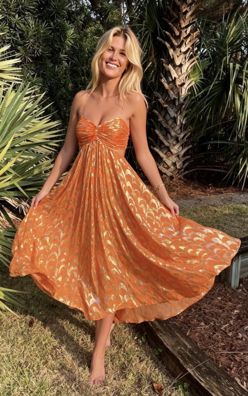 A-line Orange Prom Dress Fashion Party Evening Dress SH1211