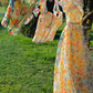 Unique Print Floral A Line Off the Shoulder Chiffon Long Prom Dress Party Dress SH4034