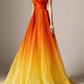 Blue Ombre One Shoulder Ruched Prom Dress K13