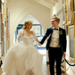 Princess Ball Gown Long Sleeve White Chiffon Long Wedding Dress SH7149