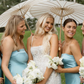 Stunning Sheath Strapless Blue Satin Bridesmaid Dress Evening Dress SH2836