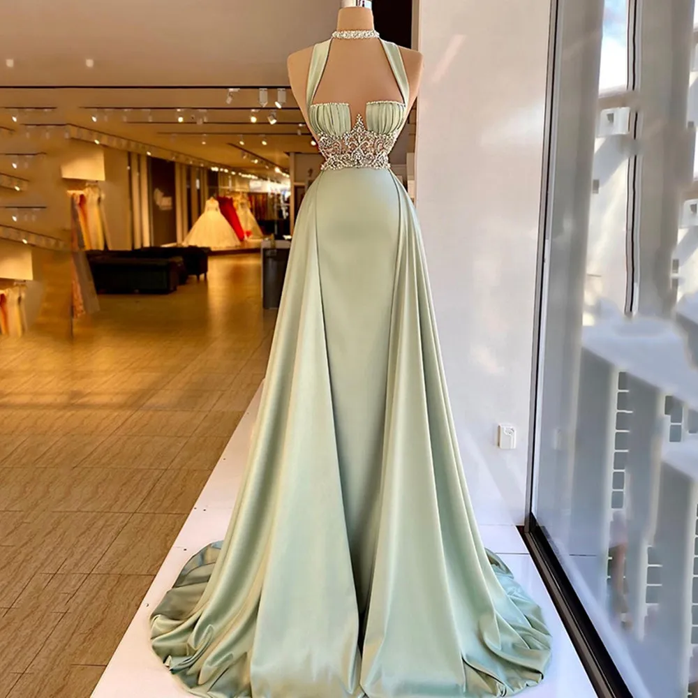 Vintage Sage Green Prom Dress Long Prom Dresses SH344 – shinydress