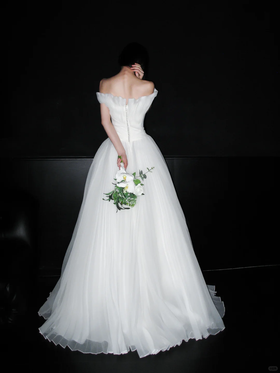 Dreamy Flowy Ball Gown Off the Shoulder White Tulle Long Wedding Dress SH6677
