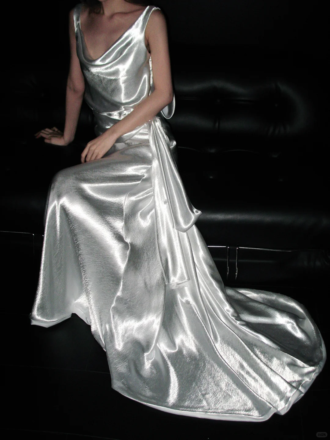 Classic White A Line Strapless Satin Simple Open Back Long Wedding Dress SH4712