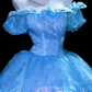 Dreamy Blue CindeRella Gown Organza Long Graduation Prom Dress SH5289