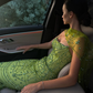 Green Sheath Strapless Rhinestone Tulle Prom Dress Evening Dress SH4545