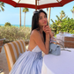 Cute A Line Spaghetti Strap Baby Blue Chiffon Open Back Short Homecoming Dress SH2199