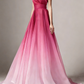 Blue Ombre One Shoulder Ruched Prom Dress K13