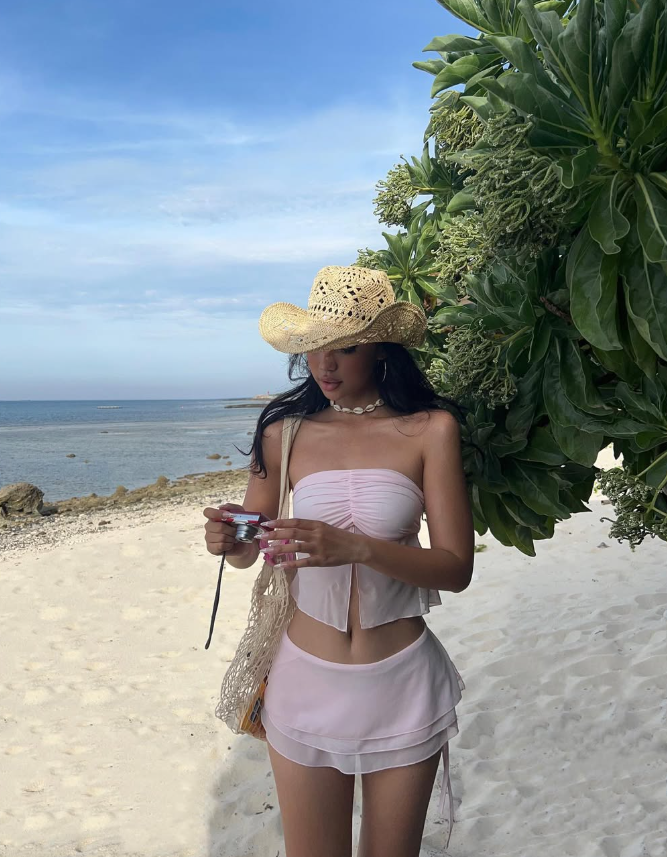 Sexy Two Piece A Line Strapless Light Pink Tulle Mini Homecoming Dress Cocktail Dress SH3821