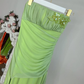 Vintage Green A Line Strapless Beaded Tulle Long Prom Dress Party Dress SH4941